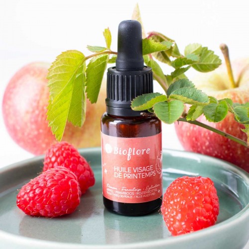 Huile de visage de printemps à l’huile de pomme bio française Bioflore