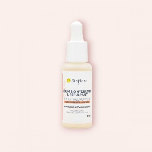 Moisturizing and plumping serum, Hyaluronic acid, Orange blossom and Aloe vera - Bioflore