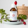 Organic rose hip oil to rejuvenate and repair the skin.