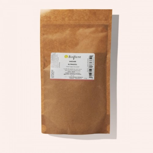 Organic burdock powder to soothe and purify skin and hair