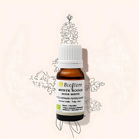 Organic red myrtle essential oil for tired, wrinkled skin