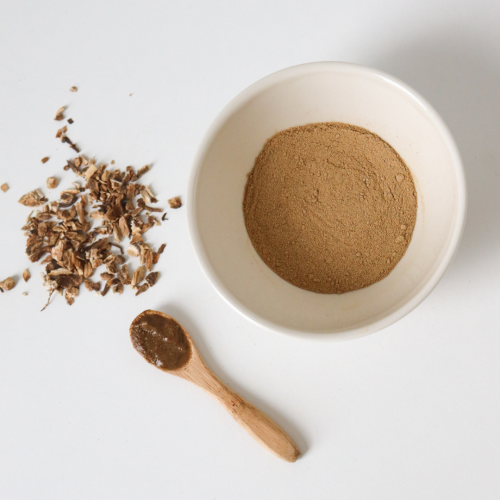 Organic burdock powder to soothe and purify skin and hair