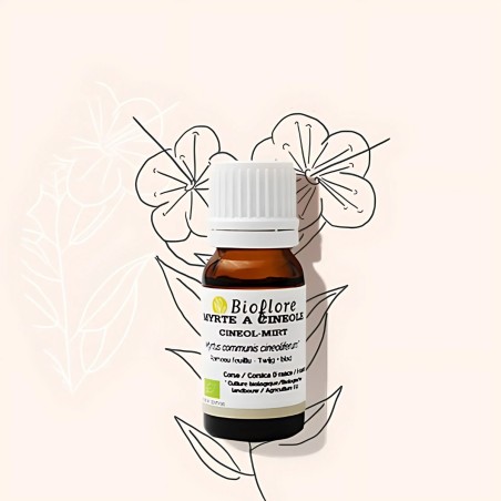 Organic green myrtle essential oil, to breathe well