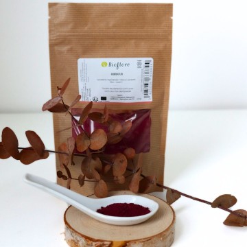 Organic hibiscus powder to beautify and shine hair Organic hibiscus powder to beautify and shine hair
