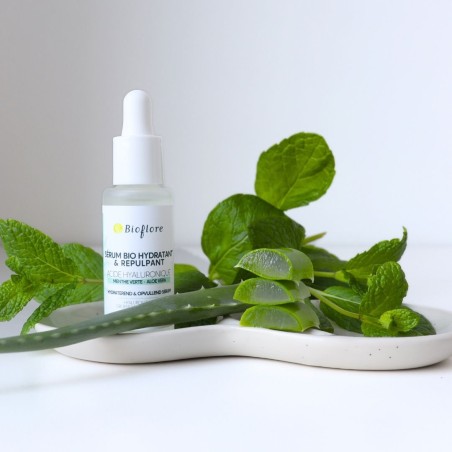 Sérum bio hydratant à l’acide hyaluronique & à la menthe verte