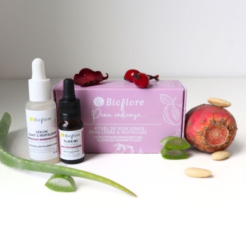 Coffret cadeau Peau Radieuse, Sérum & Fluide pour peau mature