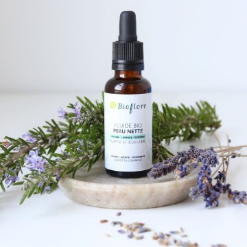 Le fluide Peau Nette de Bioflore conçu pour les peaux grasses à imperfections