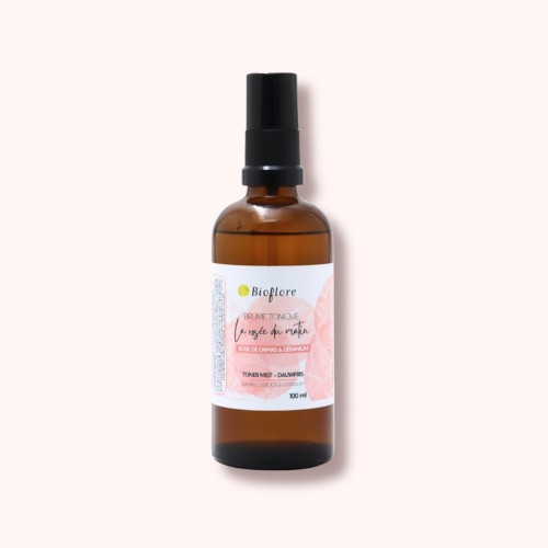 Brume tonique hydrolats rose de Damas et géranium – soin visage bio hydratant
