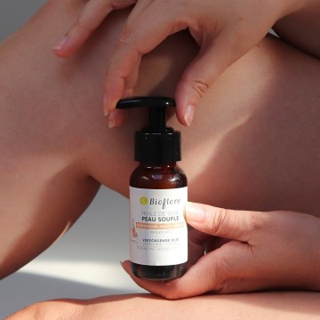 Huile de soin anti-vergetures aux huiles végétales bio – peau souple grossesse